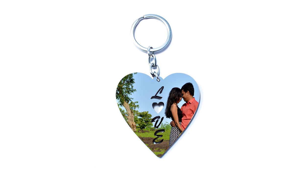 Heart With Centre Love Keychain-1 Side Print