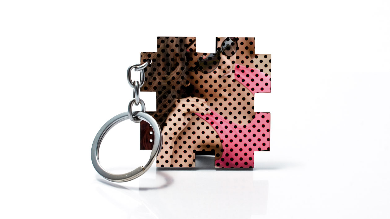 Puzzle Dots Keychain-1 Side Print