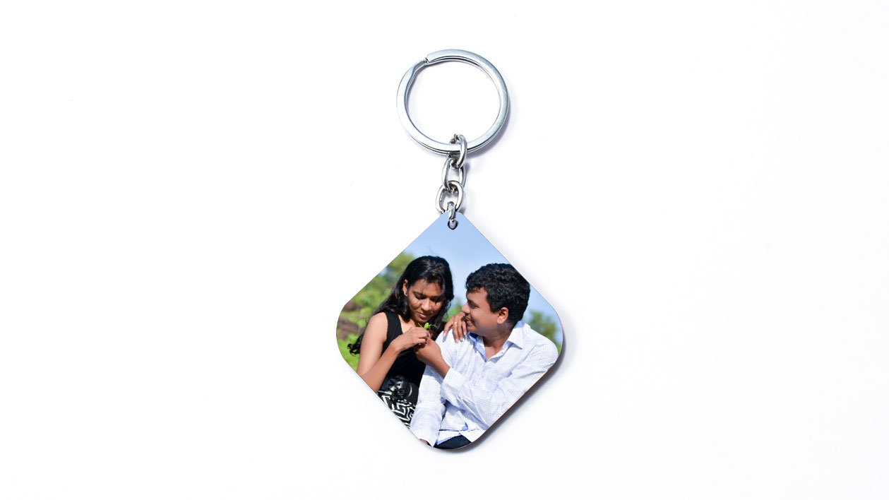 Round Corner Square Keychain (Regular) 1 Side Print