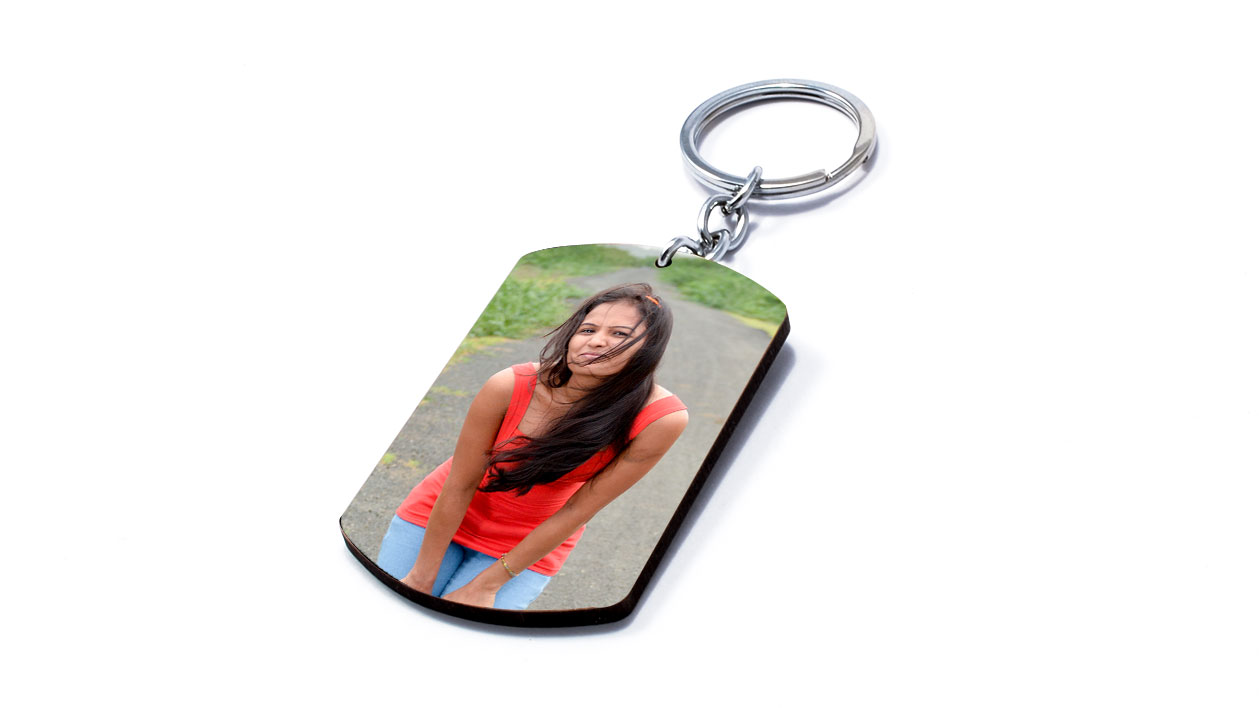 Rounded Rectangle Keychain-1 Side Print