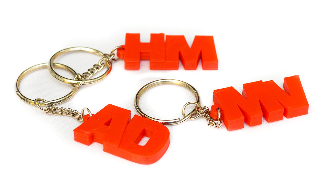 3D 2 Alphabet Keychain