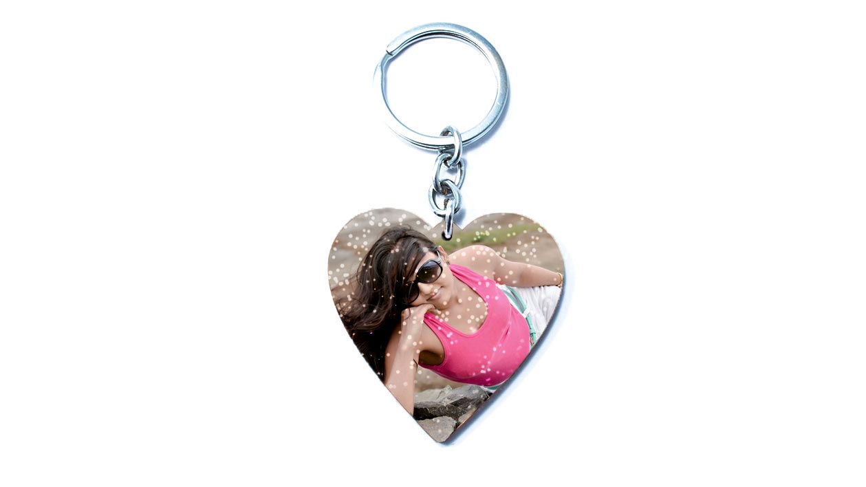 Sparkle Heart Keychain 1 Side Print