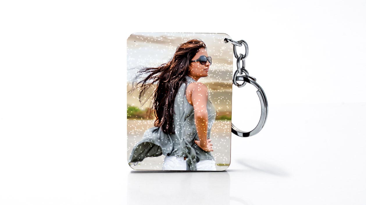 Sparkle Rectangle Keychain 1 Side Print