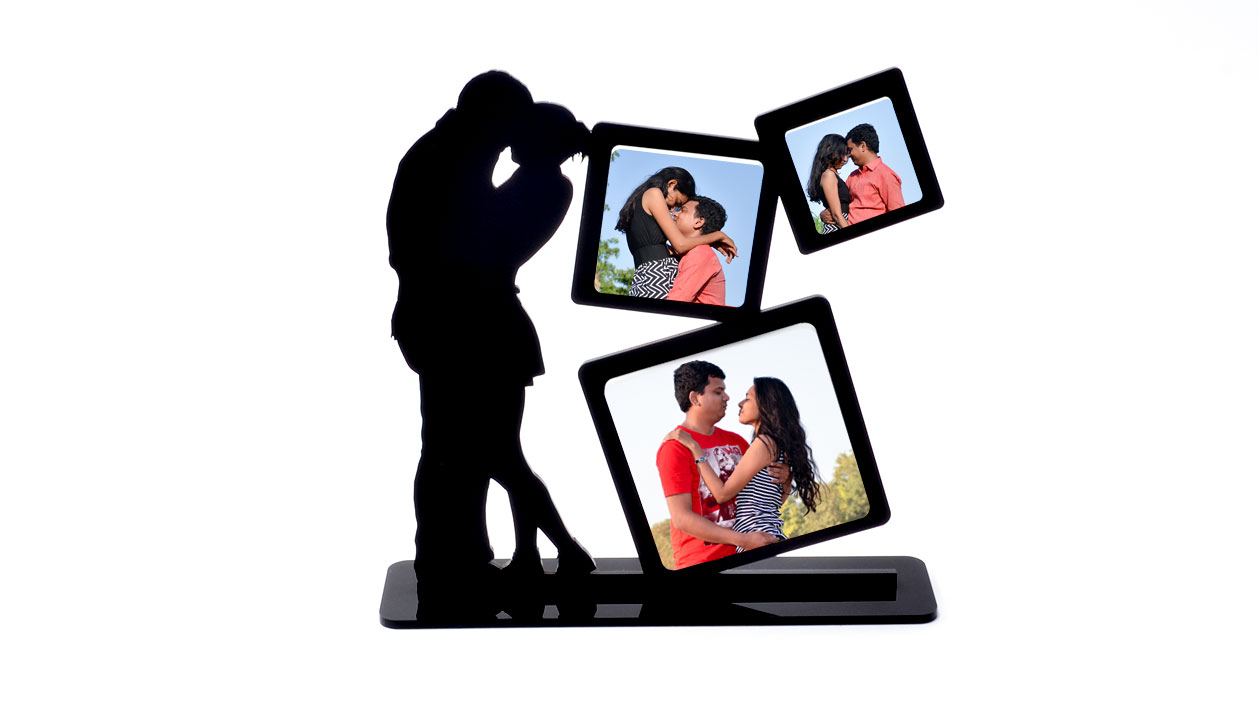 Love Couple Frame (3 Photos in square)