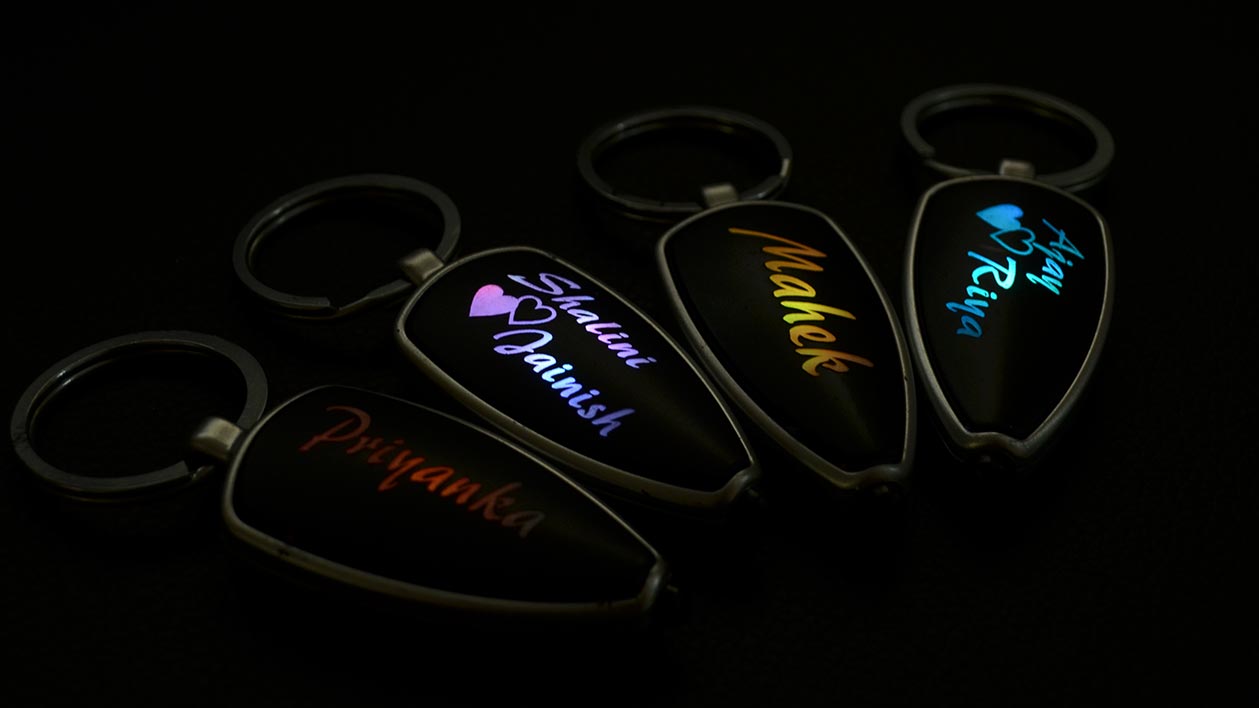 LED Keychain (text, icon)